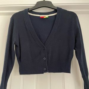 Cropped navy cardigan in size small